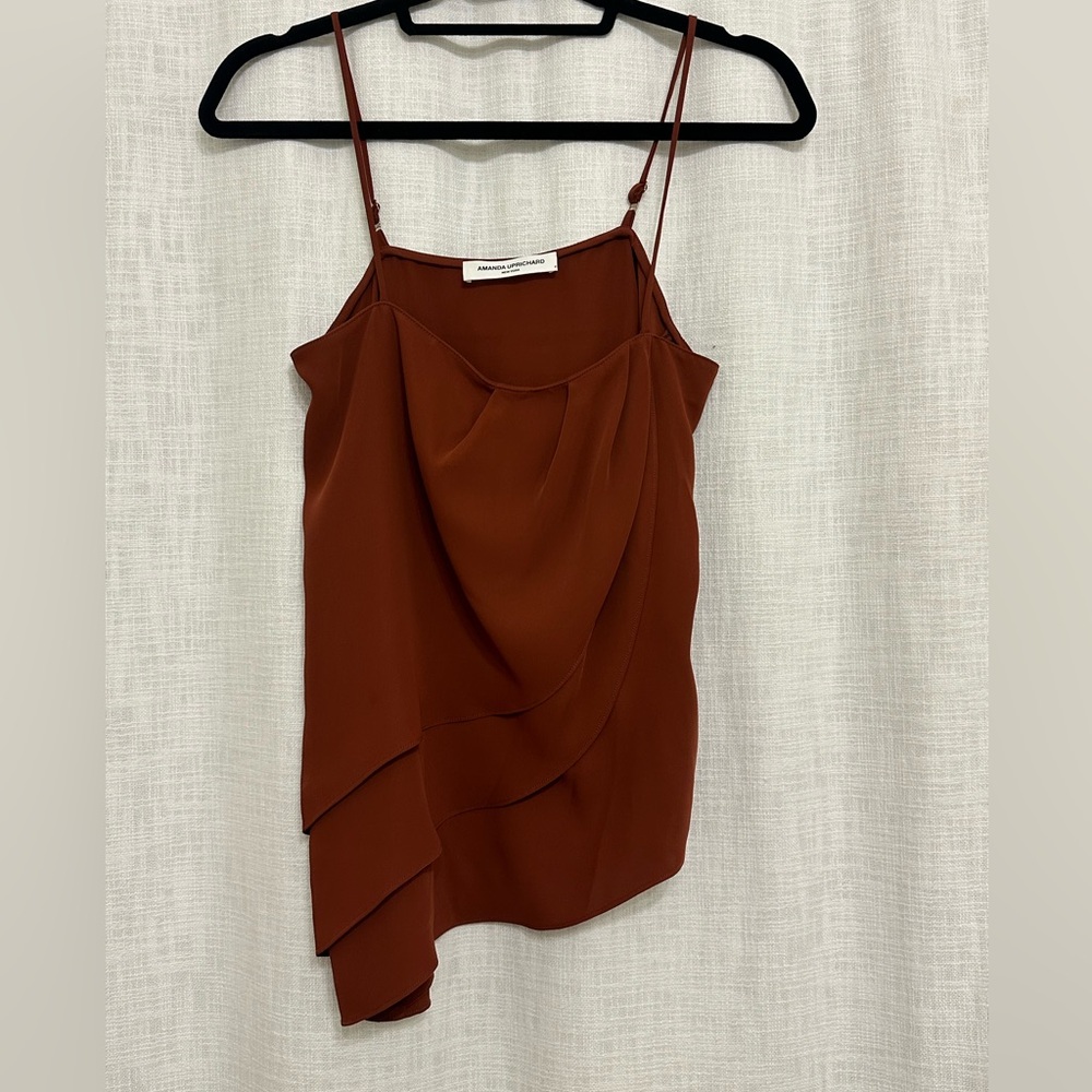 Amanda Uprichard Terracotta Sleeveless Top
